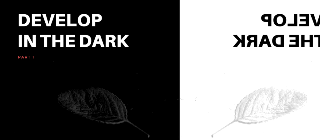 develop in the dark (part 1)
